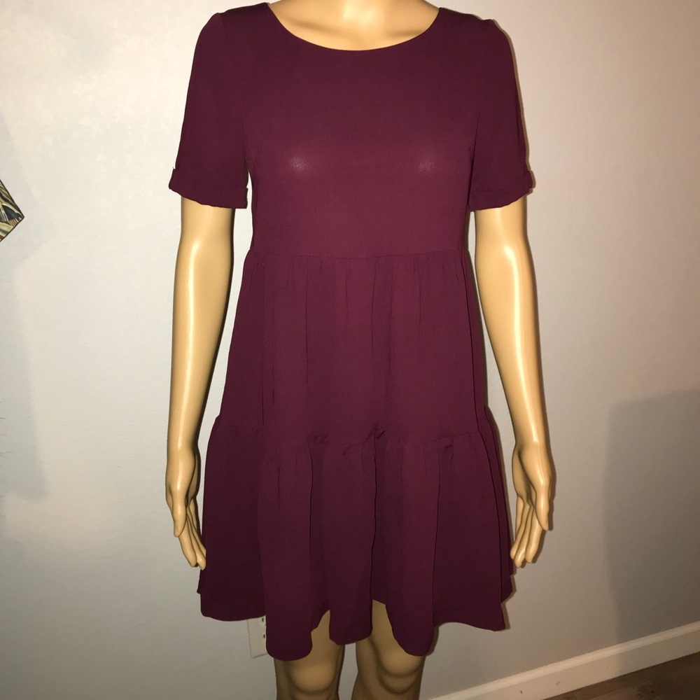 NWT ASOS petite dress size 2 flowly wine colored